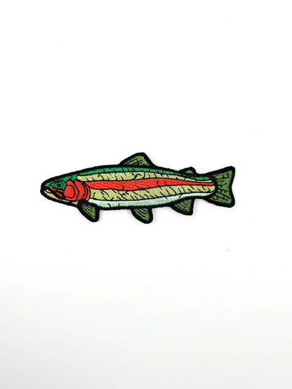 Field Trip Threads - Rainbow Trout Embroidered Iron-On Patch Fly Fishing Tying - PMA Store at the Portland Museum of Art, Maine