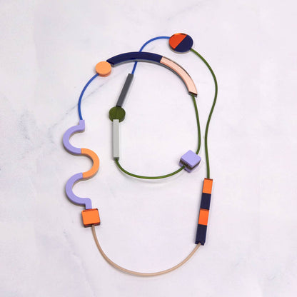 Pamela Coromoto - NEW Memphis versatile Maxi Necklace - Orange