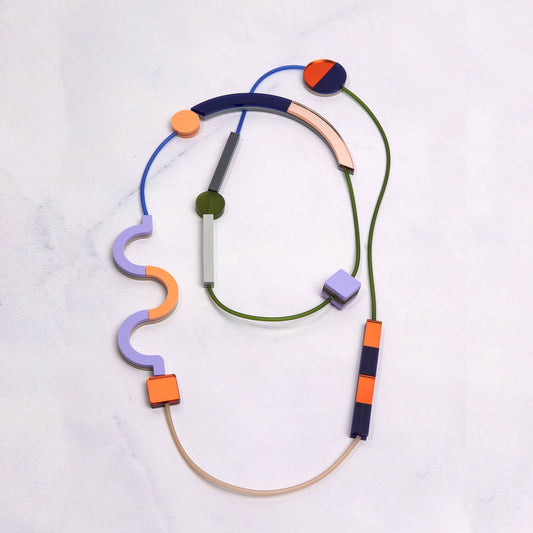 Pamela Coromoto - NEW Memphis versatile Maxi Necklace - Orange
