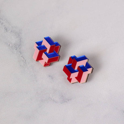 Pamela Coromoto - NEW Prisma Earrings – Bold Geometry for Modern Style: Purple Palette / Clip