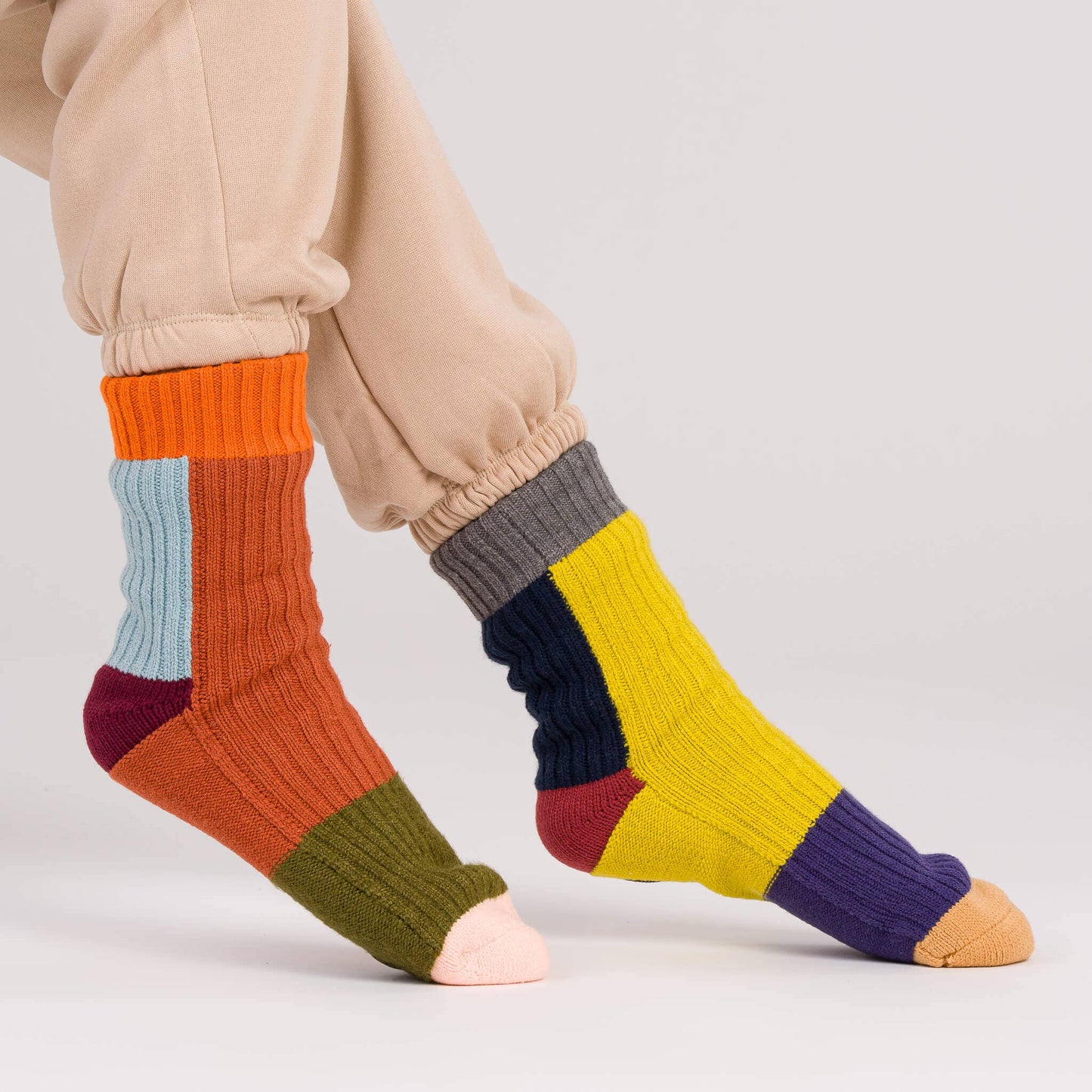 VERLOOP | knits - Mismatch House Socks: Rainbow / L/XL - W 9.5-12.5<br>M 8-11 - PMA Store at the Portland Museum of Art, Maine