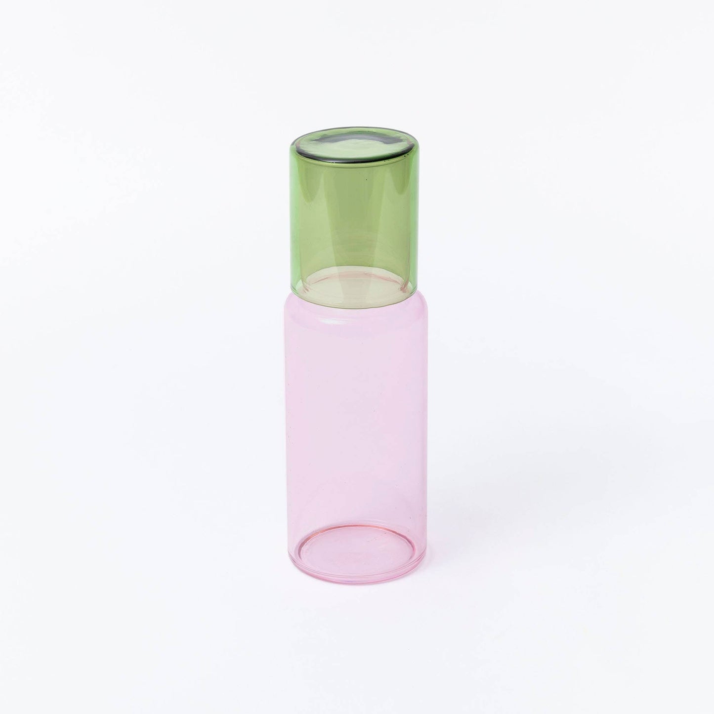 Block Design - Duo Tone Glass Carafe: Pink/Green - PMA Store at the Portland Museum of Art, Maine