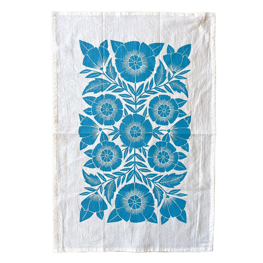 Katharine Watson - Blue Floral Tea Towel - PMA Store at the Portland Museum of Art, Maine