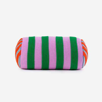 Super Stripe Bolster Pillow: Peach Cobalt - PMA Store at the Portland Museum of Art, Maine