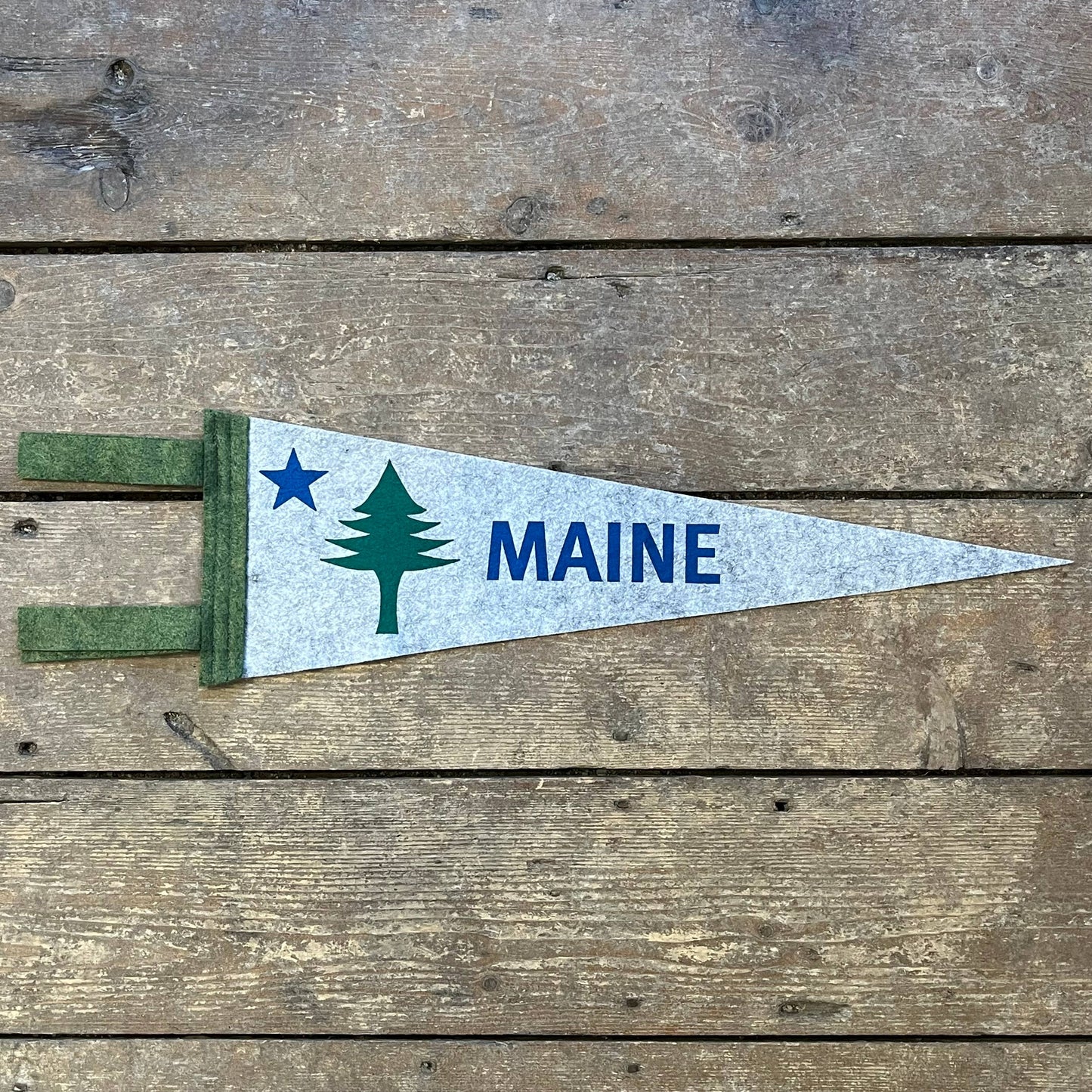 Quiet Tide Goods - Maine 1901 Flag Pennant - Grey - PMA Store at the Portland Museum of Art, Maine