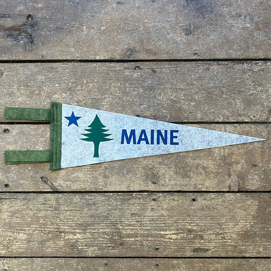 Quiet Tide Goods - Maine 1901 Flag Pennant - Grey - PMA Store at the Portland Museum of Art, Maine