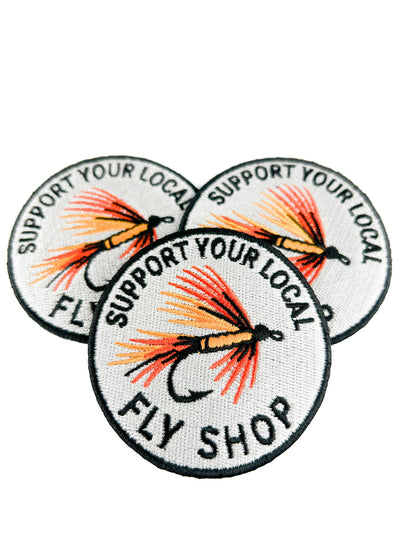 Field Trip Threads - Support Your Local Fly Shop Embroidered Patch Fly Fishing - PMA Store at the Portland Museum of Art, Maine