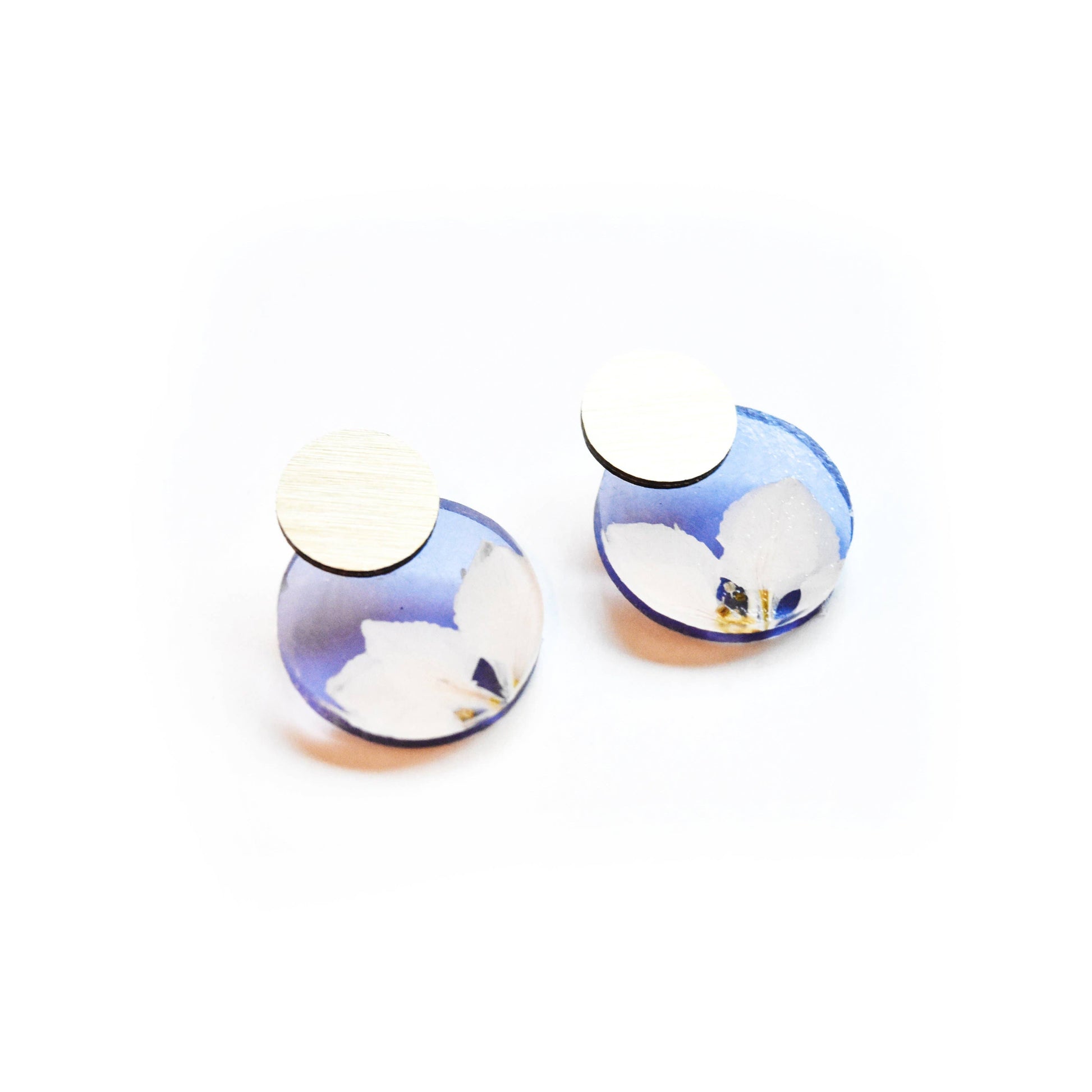dconstruct - Ecoresin Earrings - Disc Stud: Lilac / Gold - PMA Store at the Portland Museum of Art, Maine