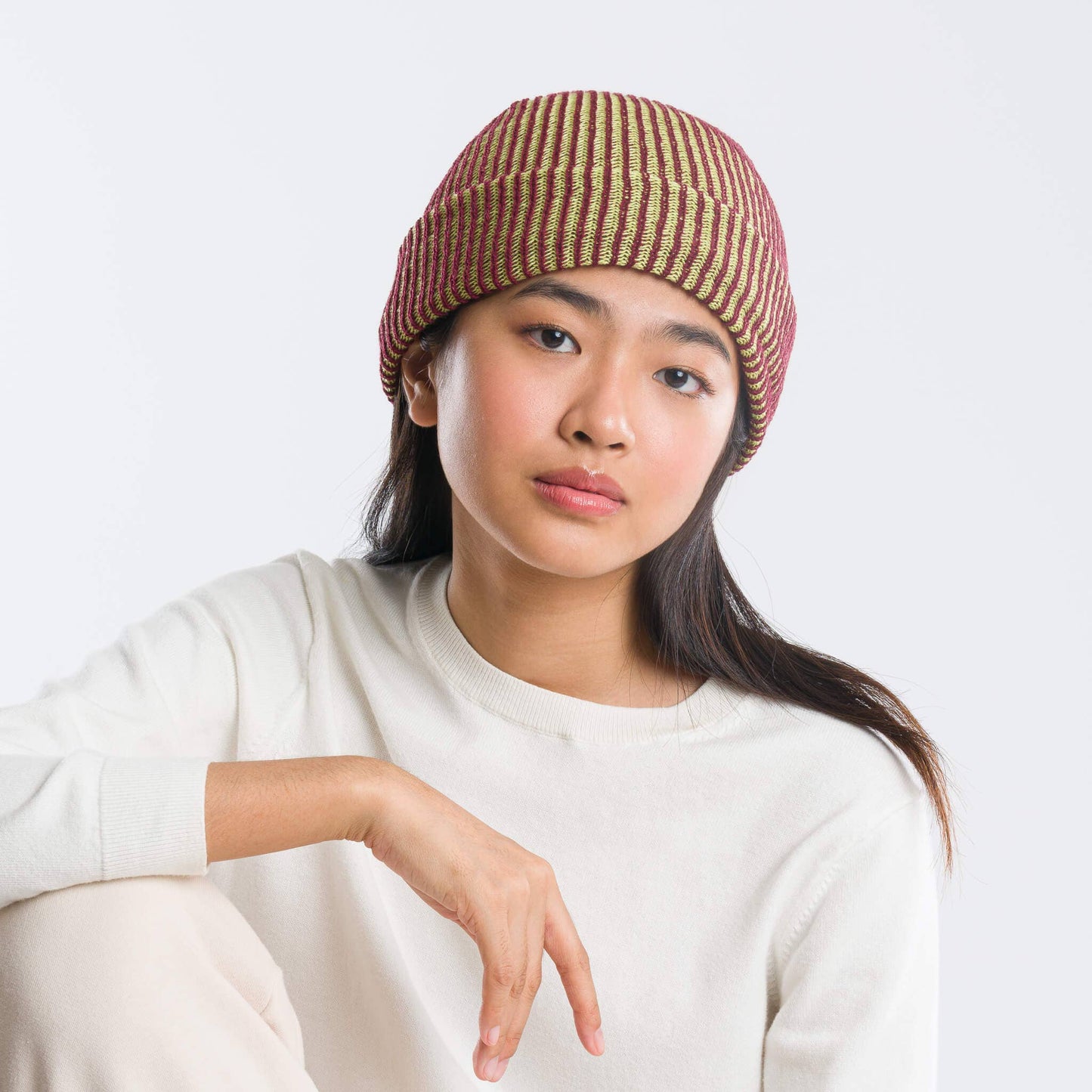 Simple Rib Knit Beanie: Poppy Magenta - PMA Store at the Portland Museum of Art, Maine