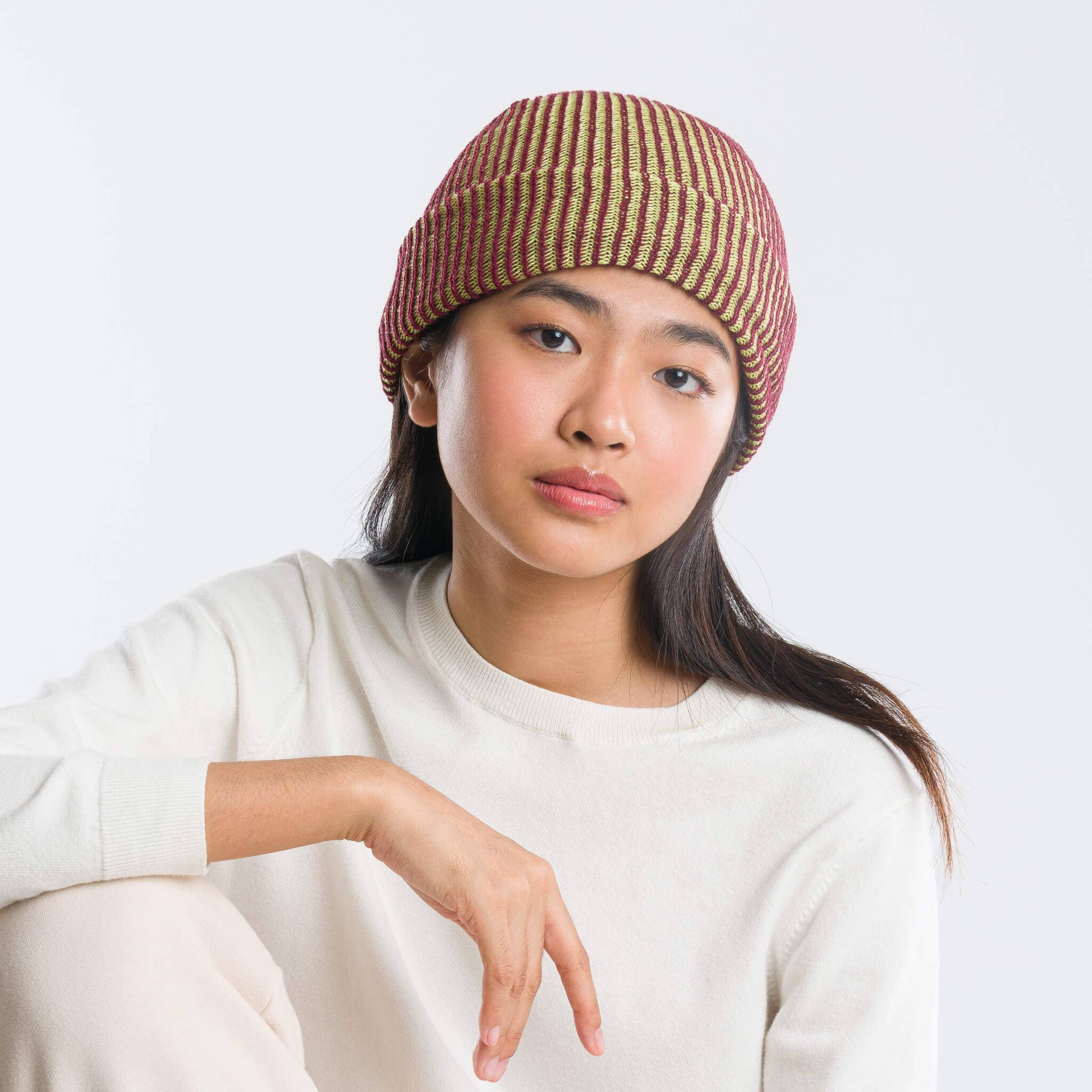 Simple Rib Knit Beanie: Poppy Magenta - PMA Store at the Portland Museum of Art, Maine