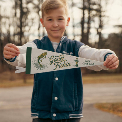 Benoit's Design Co. - Gone Fishin' Felt Pennant: Bold / Mini Pennant - PMA Store at the Portland Museum of Art, Maine
