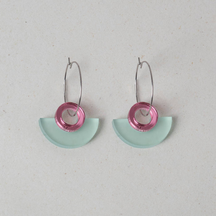 NEW Blok Earrings - Color: Rose and Gold Mirror