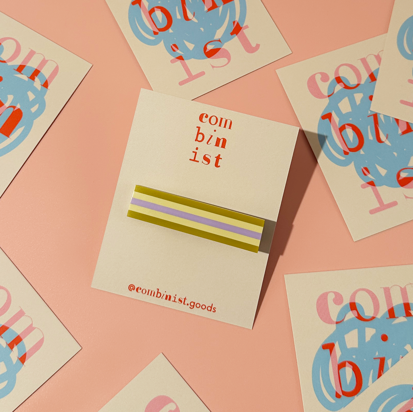 Combinist Goods - Striped Hair Clip | Large: Cornflower Blue | Green