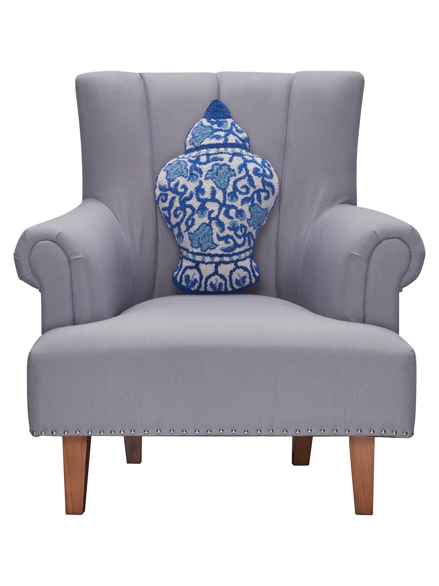 Peking Handicraft - Shaped Chinoiserie Vase Hook Pillow - PMA Store at the Portland Museum of Art, Maine