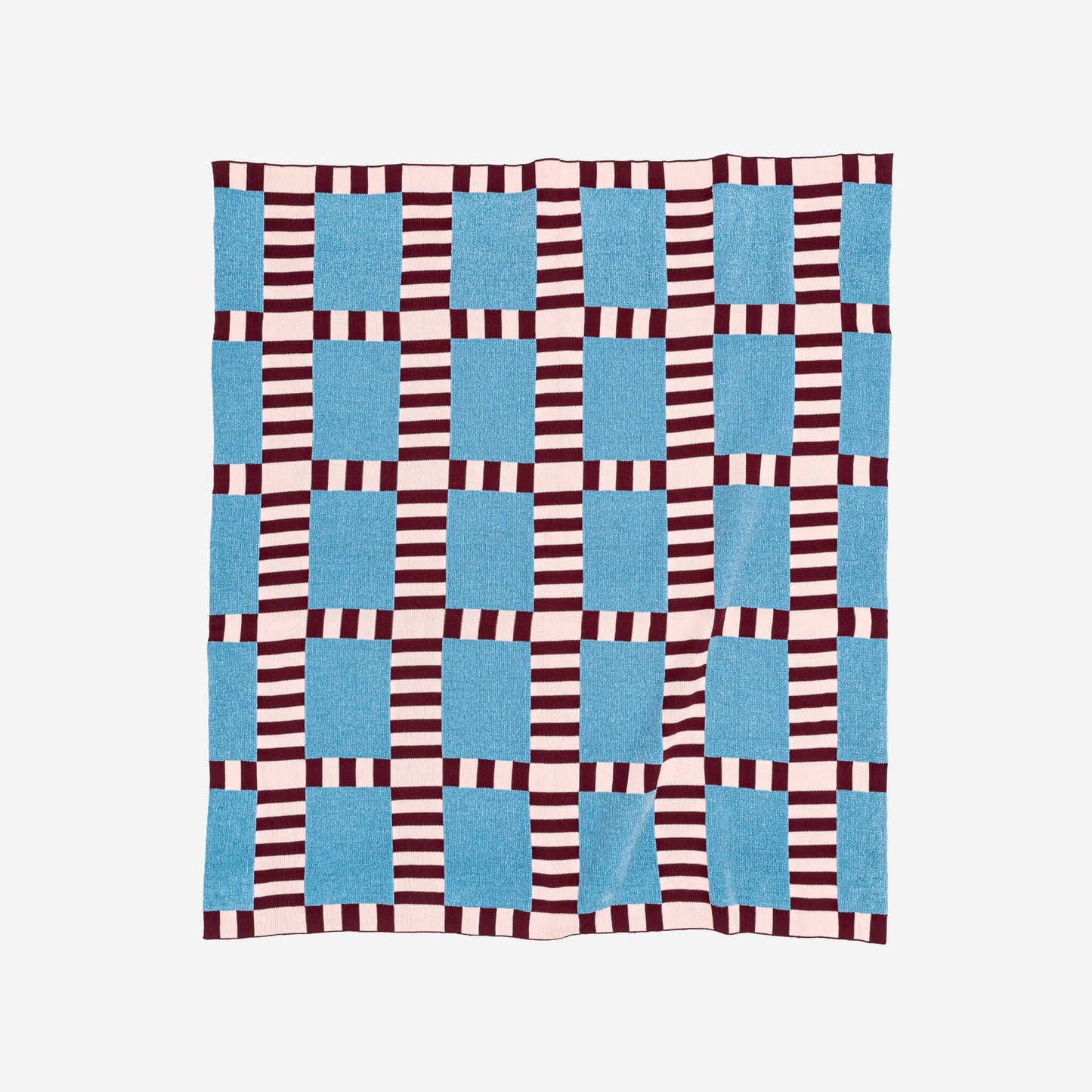 VERLOOP | knits - Tile Patch Chenille Throw: Stone Blue - PMA Store at the Portland Museum of Art, Maine