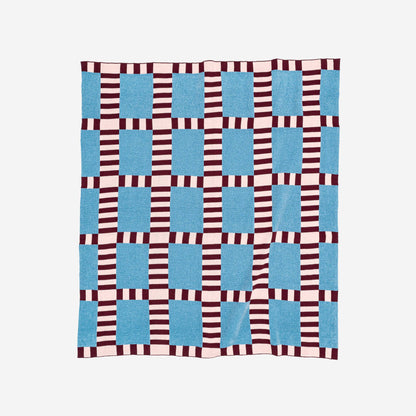 VERLOOP | knits - Tile Patch Chenille Throw: Stone Blue - PMA Store at the Portland Museum of Art, Maine