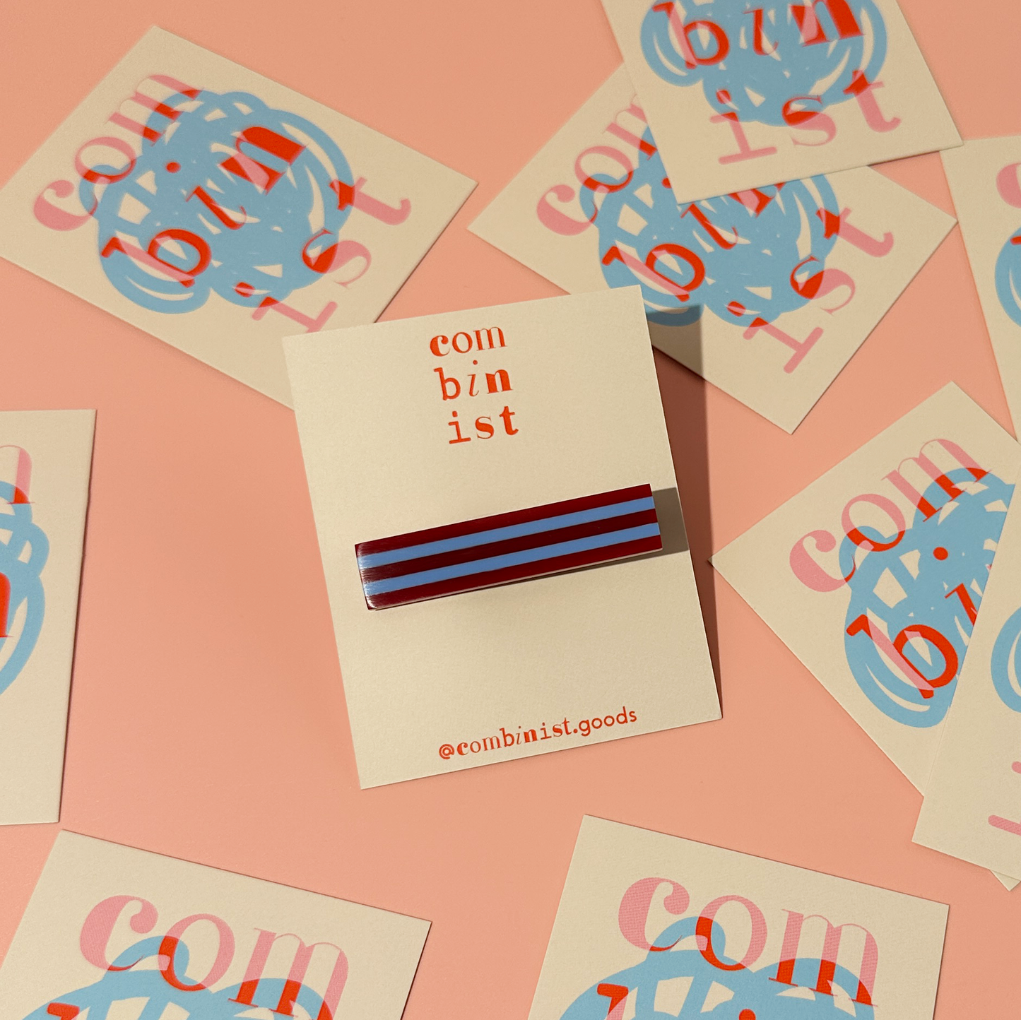 Combinist Goods - Striped Hair Clip | Large: Green | Pastel Pink | Navy