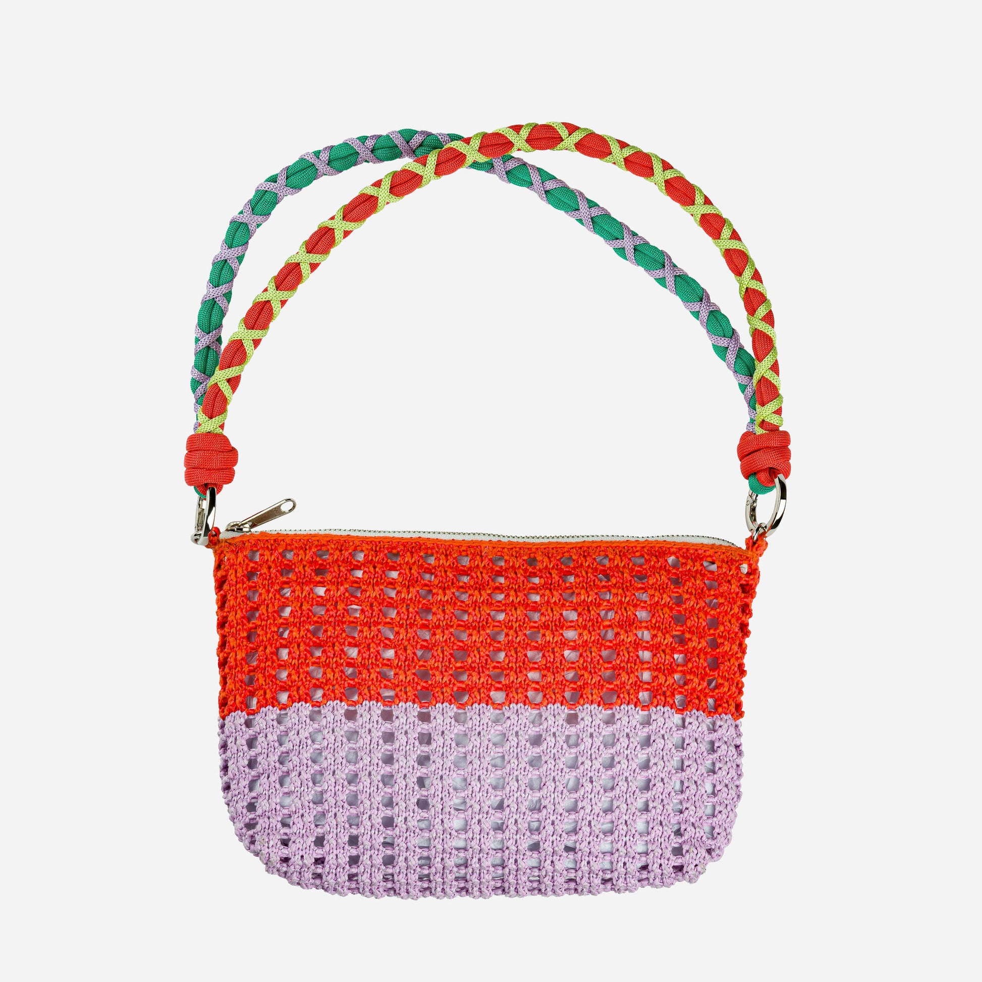 Colorblock Raffia Zip Bag: Golden Olive Cobalt - PMA Store at the Portland Museum of Art, Maine