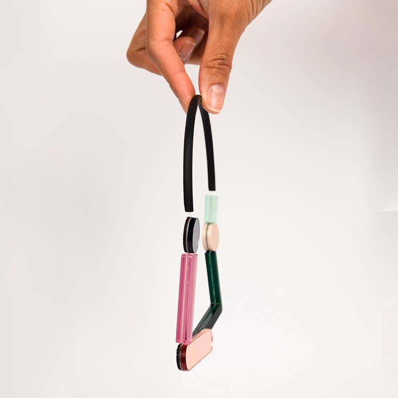 NEW Impulse Necklace - O: Royal Green Gold Rose and Beige - PMA Store at the Portland Museum of Art, Maine
