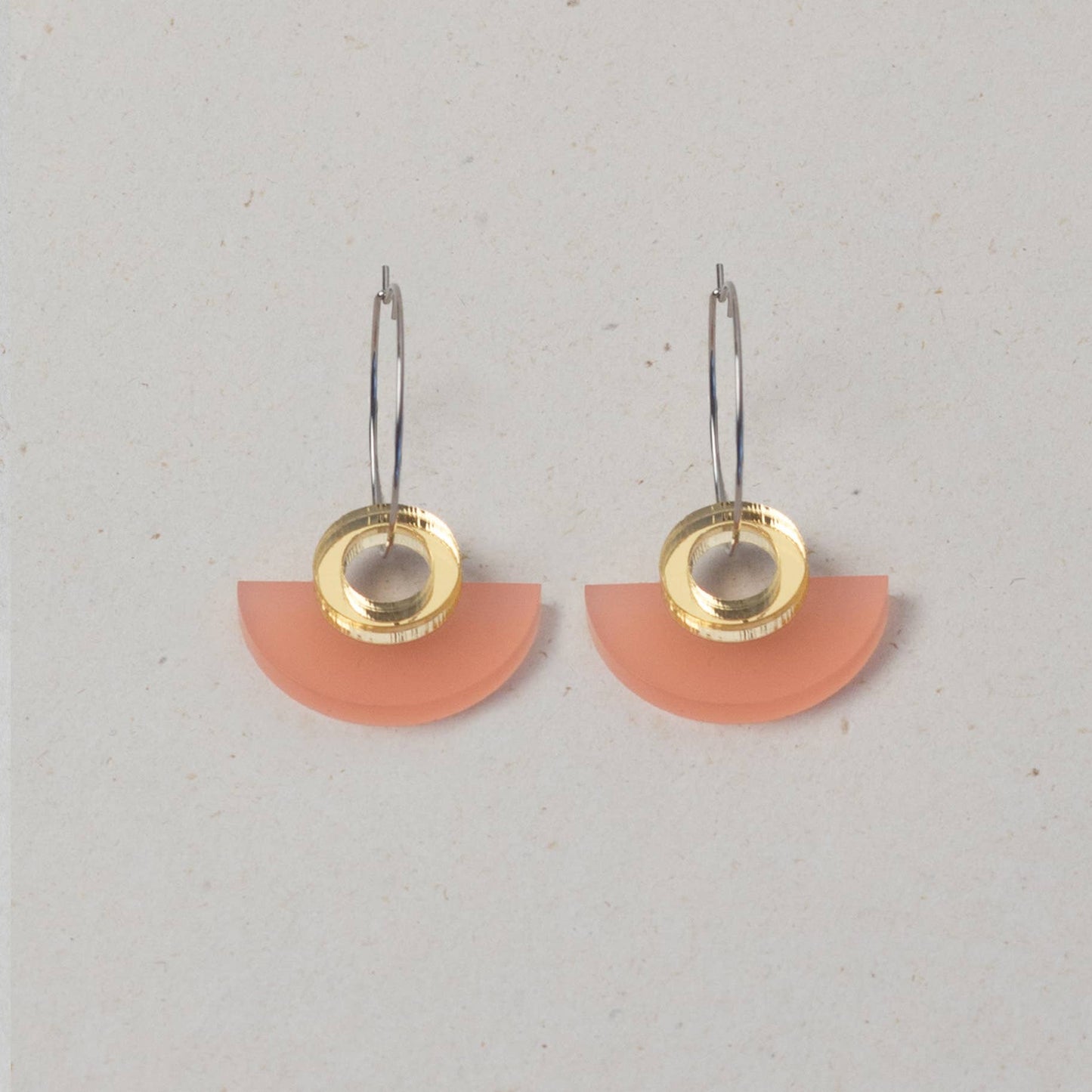 NEW Blok Earrings - Color: Turquoise and Gold Rose Mirror - PMA Store at the Portland Museum of Art, Maine