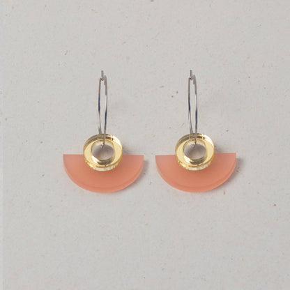 NEW Blok Earrings - Color: Turquoise and Gold Rose Mirror - PMA Store at the Portland Museum of Art, Maine
