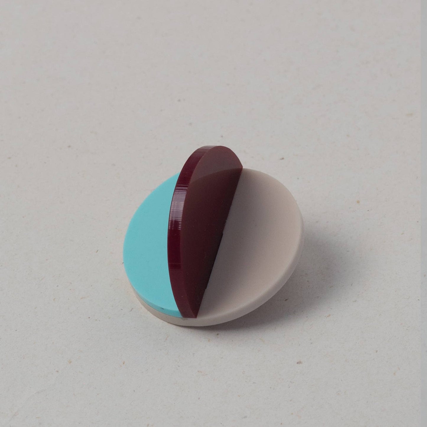 Pamela Coromoto - Dexel Brooch - Vibrant Palette: Bronze Mirror, Purple and Mint