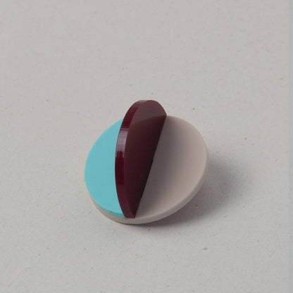 Pamela Coromoto - Dexel Brooch - Vibrant Palette: Bronze Mirror, Purple and Mint