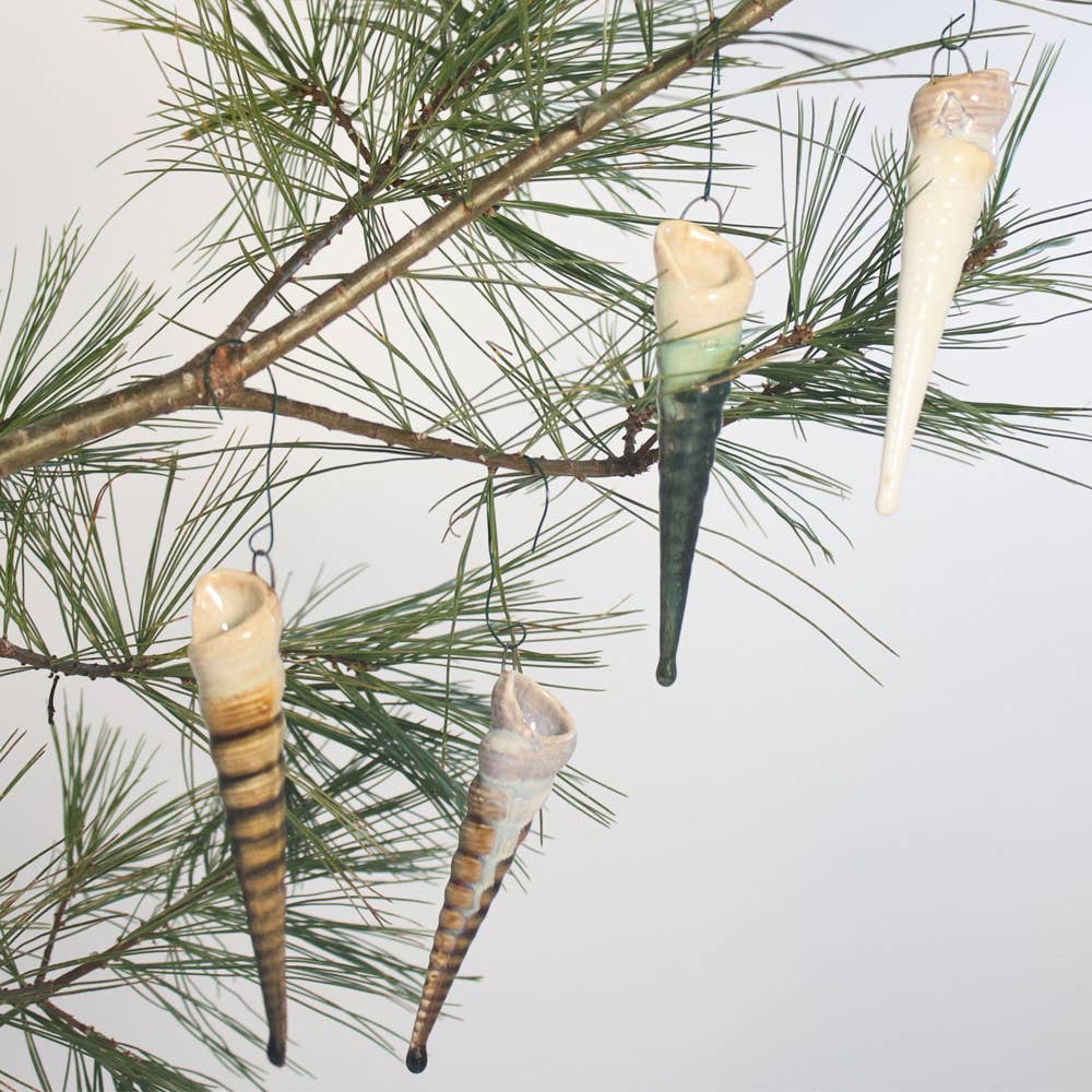 Alison Evans Ceramics - Spiral Ornament: Mint& Charcoal