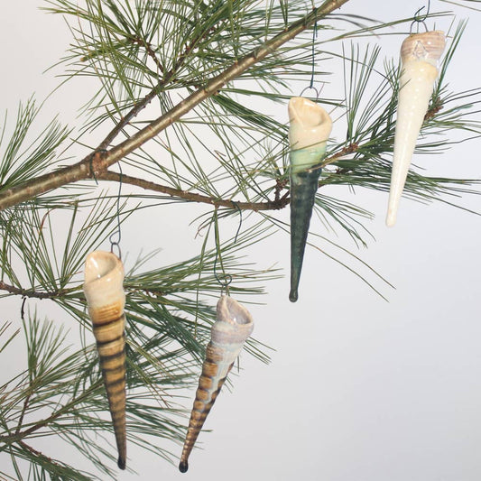 Alison Evans Ceramics - Spiral Ornament: Mint& Charcoal