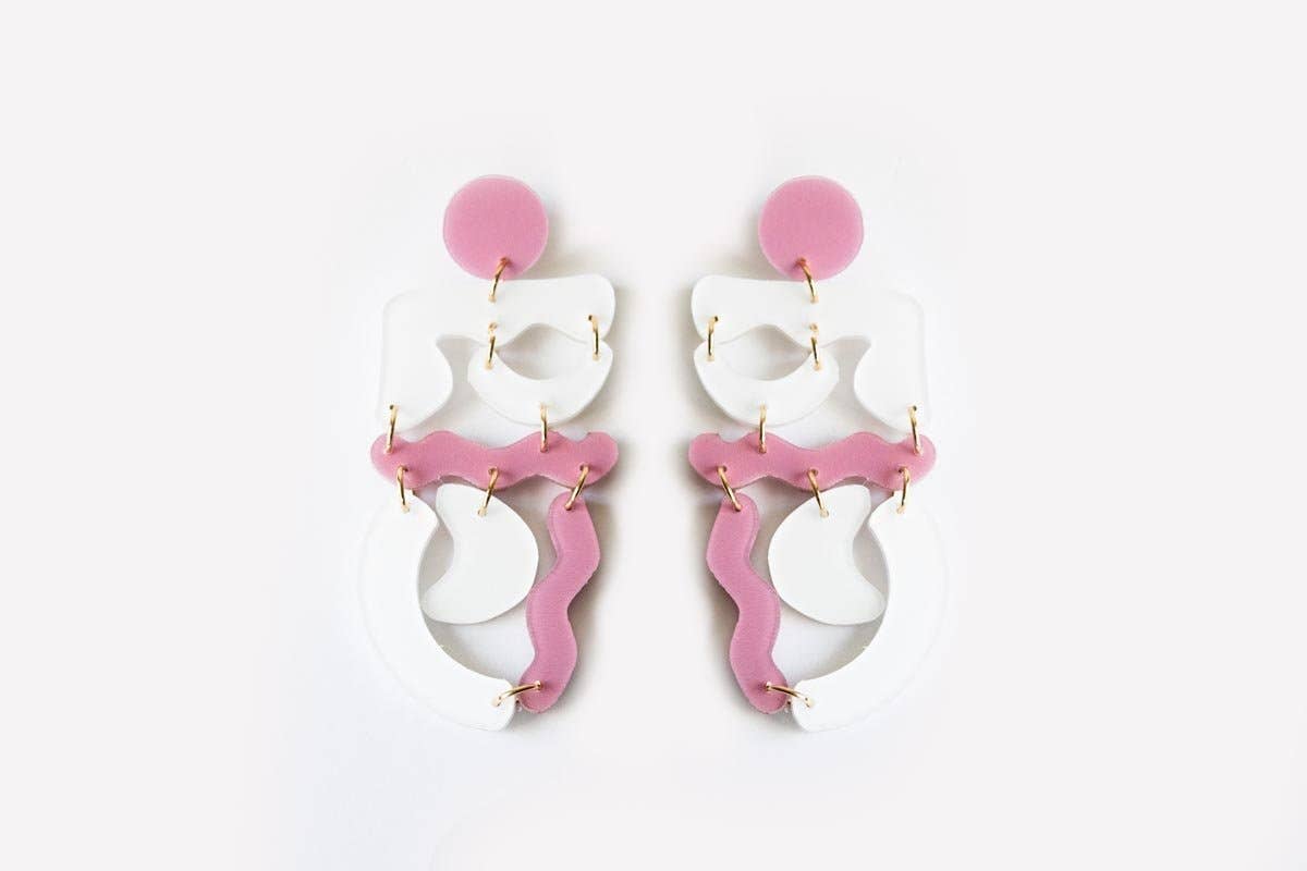 Ecoresin Squiggle Mania Earrings: Nude Solar - PMA Store at the Portland Museum of Art, Maine