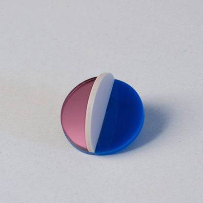 Pamela Coromoto - Dexel Brooch - Vibrant Palette: Bronze Mirror, Purple and Mint