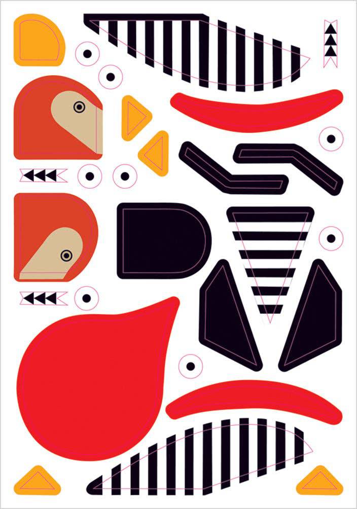 Pomegranate - Charley Harper’s Sticky Birds: An Animal Sticker Kit - PMA Store at the Portland Museum of Art, Maine
