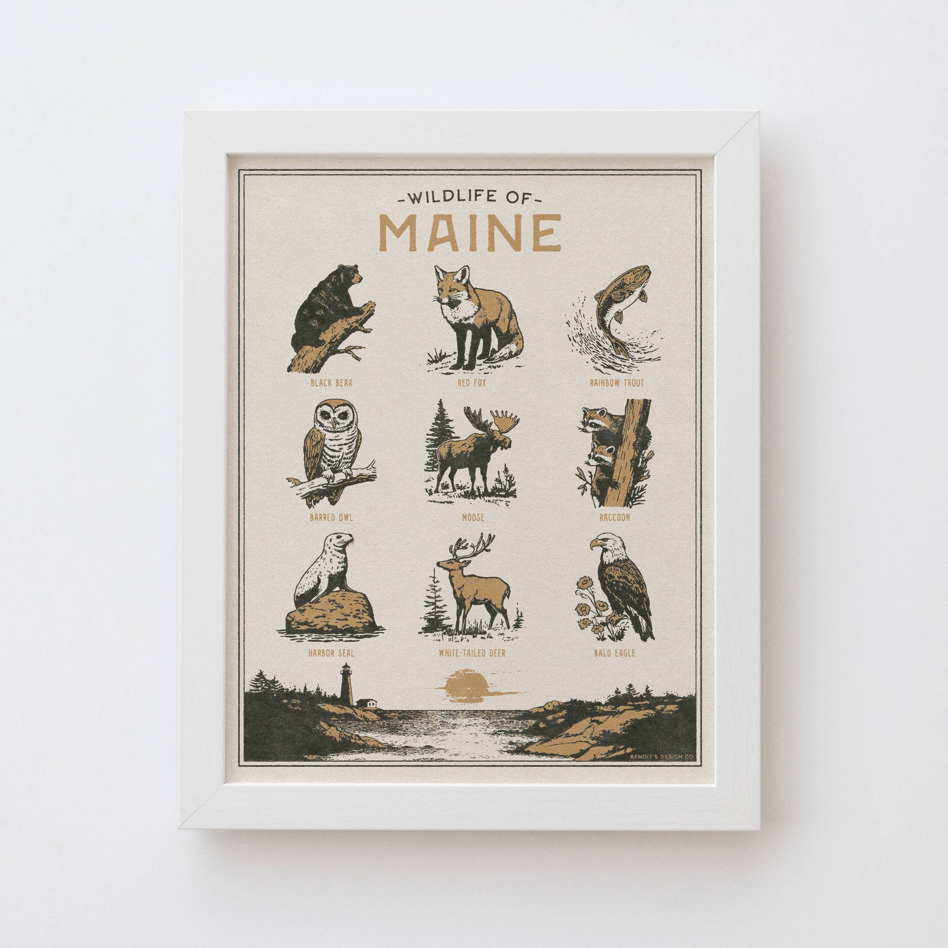 Benoit's Design Co. - Maine Wildlife Print: Unframed 8x10 Print - PMA Store at the Portland Museum of Art, Maine