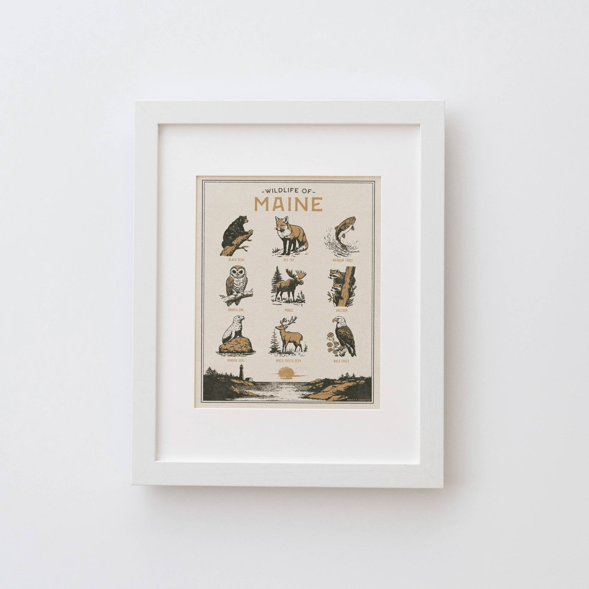 Benoit's Design Co. - Maine Wildlife Print: Unframed 8x10 Print - PMA Store at the Portland Museum of Art, Maine