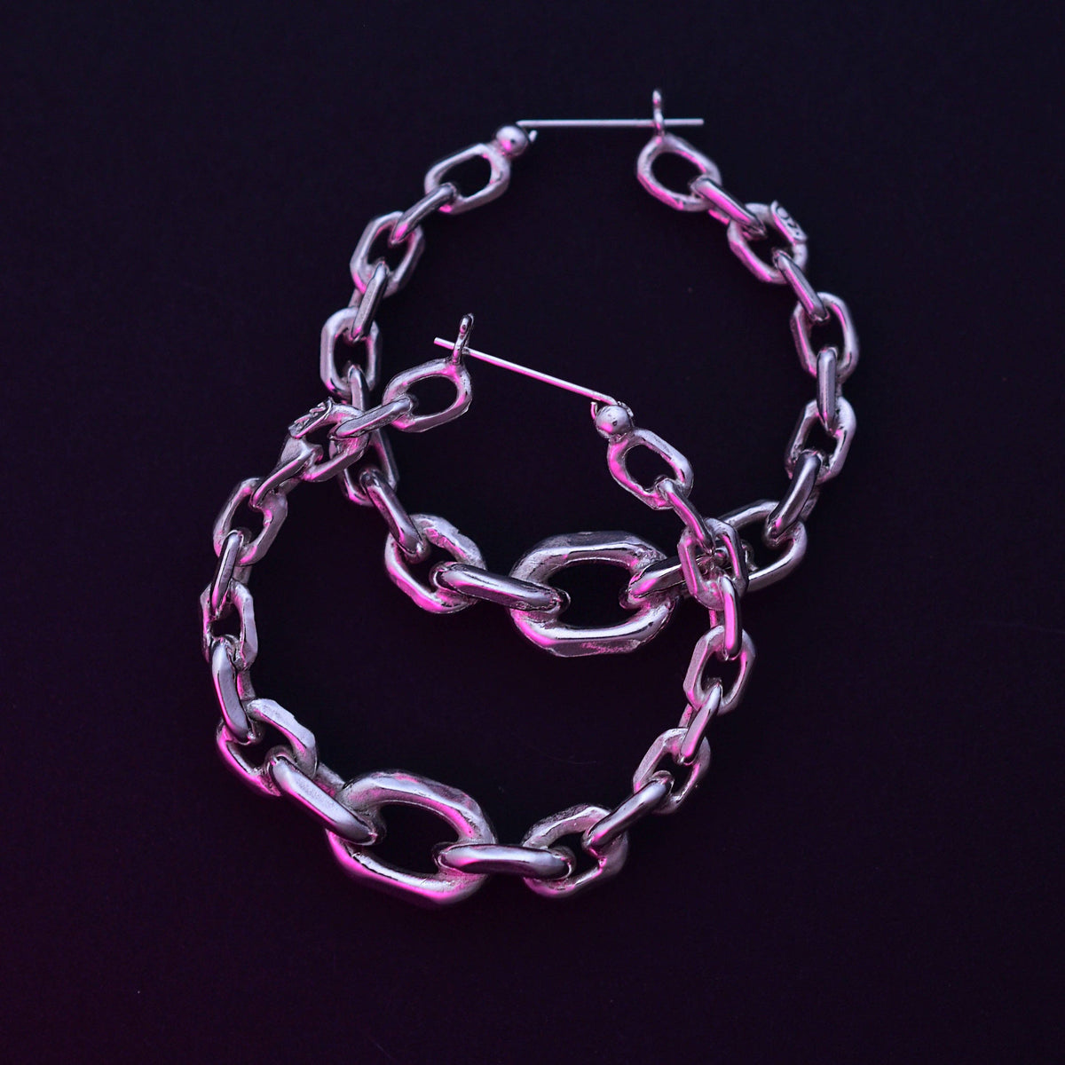 OZMA adornments - UFO Hoop Earrings - Chain: Brass - PMA Store at the Portland Museum of Art, Maine