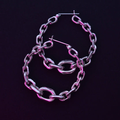 OZMA adornments - UFO Hoop Earrings - Chain: Brass - PMA Store at the Portland Museum of Art, Maine