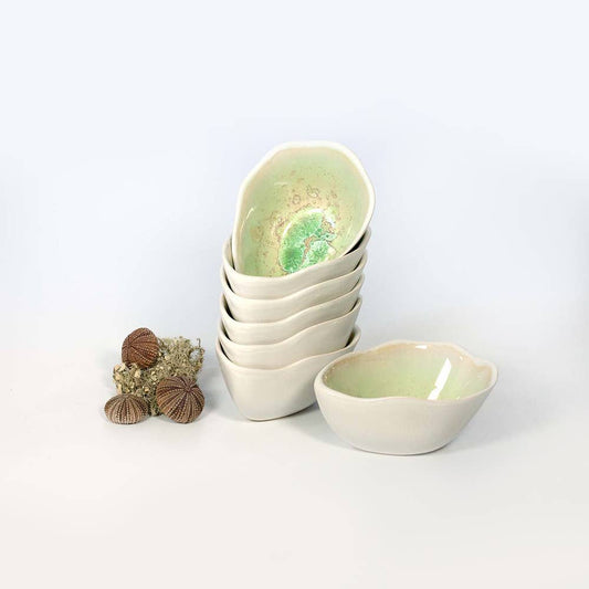 Alison Evans Ceramics - Oyster Desert Bowl: Mint & Tortoise