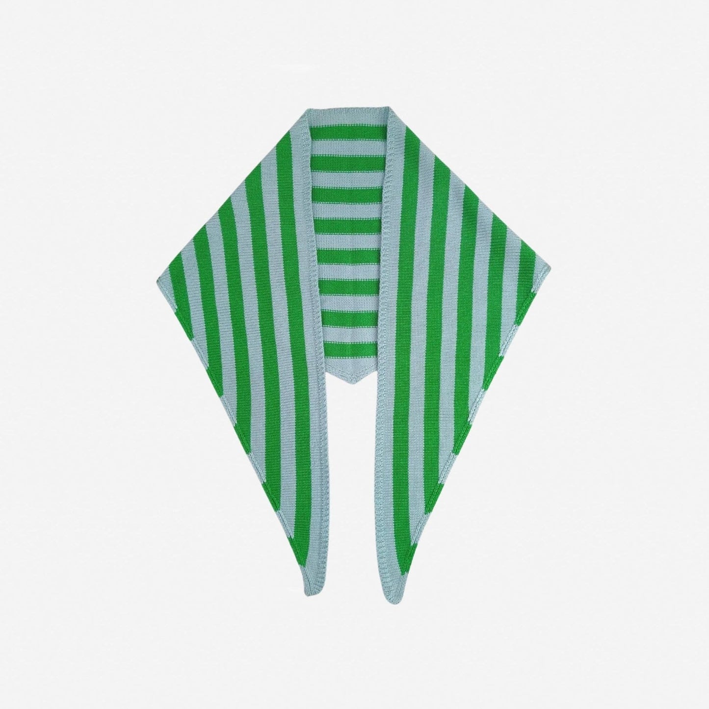 VERLOOP | knits - Simple Stripe Triangle Scarf: Kelly Stone Blue - PMA Store at the Portland Museum of Art, Maine