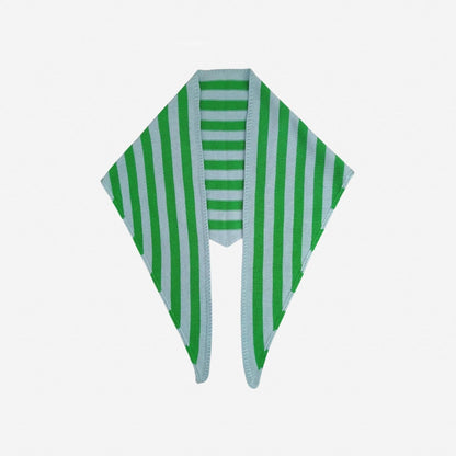VERLOOP | knits - Simple Stripe Triangle Scarf: Kelly Stone Blue - PMA Store at the Portland Museum of Art, Maine