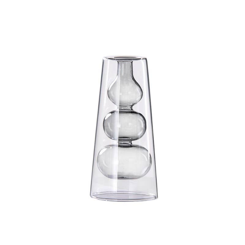 Modern Transparent Glass Vase | Hydroponic Flower Vase: Blue - PMA Store at the Portland Museum of Art, Maine