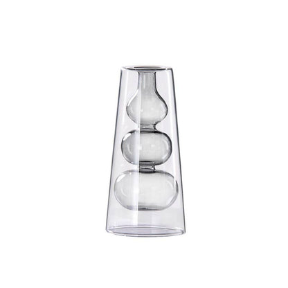 Modern Transparent Glass Vase | Hydroponic Flower Vase: Blue - PMA Store at the Portland Museum of Art, Maine
