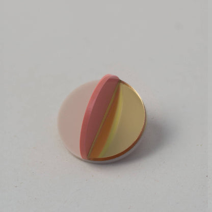 Pamela Coromoto - Dexel Brooch - Vibrant Palette: Green Mirror, Bordeaux and Magenta