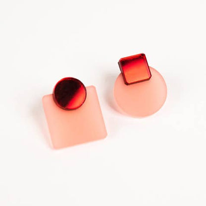 Pamela Coromoto - Glare Mini Earrings: Jade and Purple Mirror