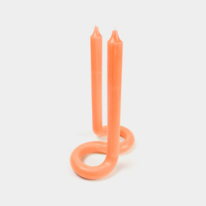 54 Celsius - Twist Candle Sticks by Lex Pott, 9.5" Tall, Orange - PMA Store at the Portland Museum of Art, Maine