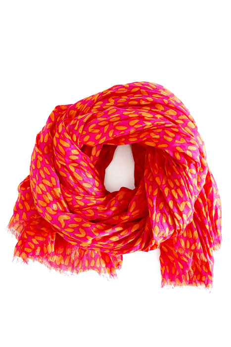 See Design - Cotton Scarf: Speck Fuchsia/Orange