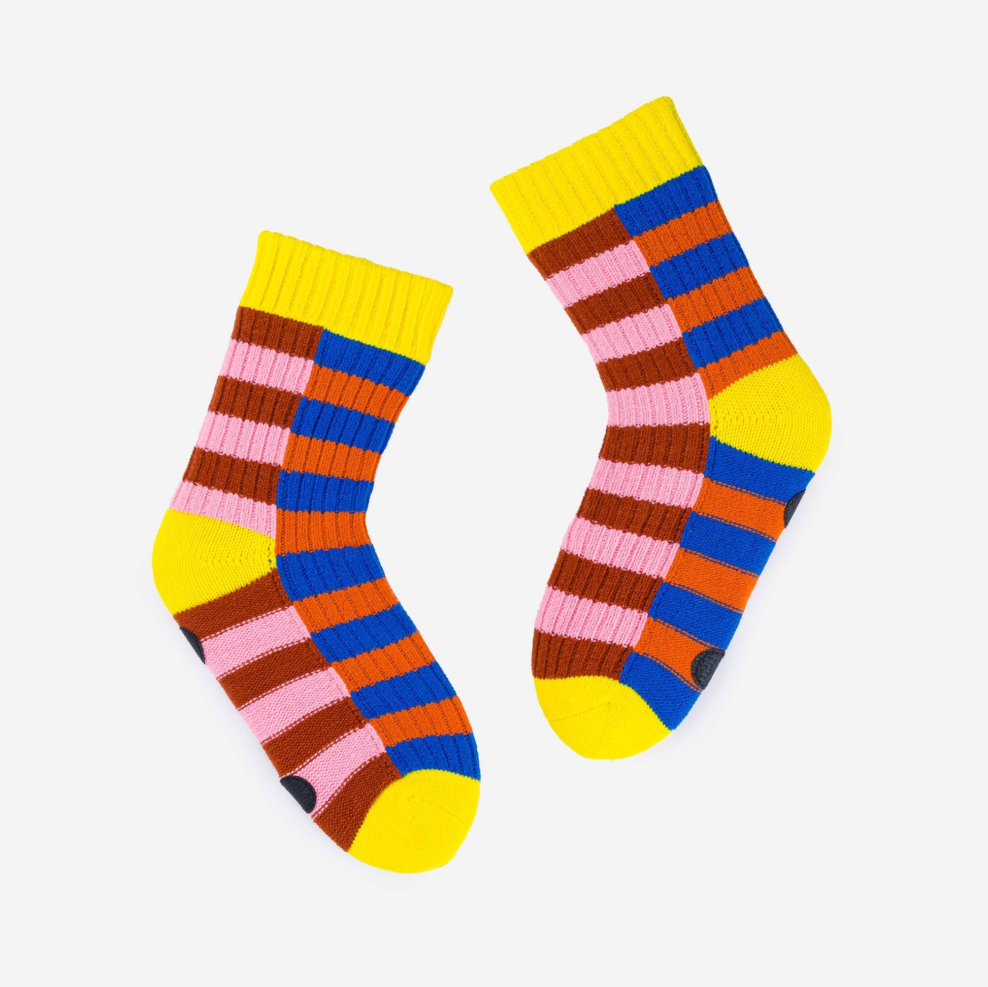 Super Stripe Knit House Socks: Poppy Lilac / L/XL - W 9.5-12.5<br>M 8-11 - PMA Store at the Portland Museum of Art, Maine
