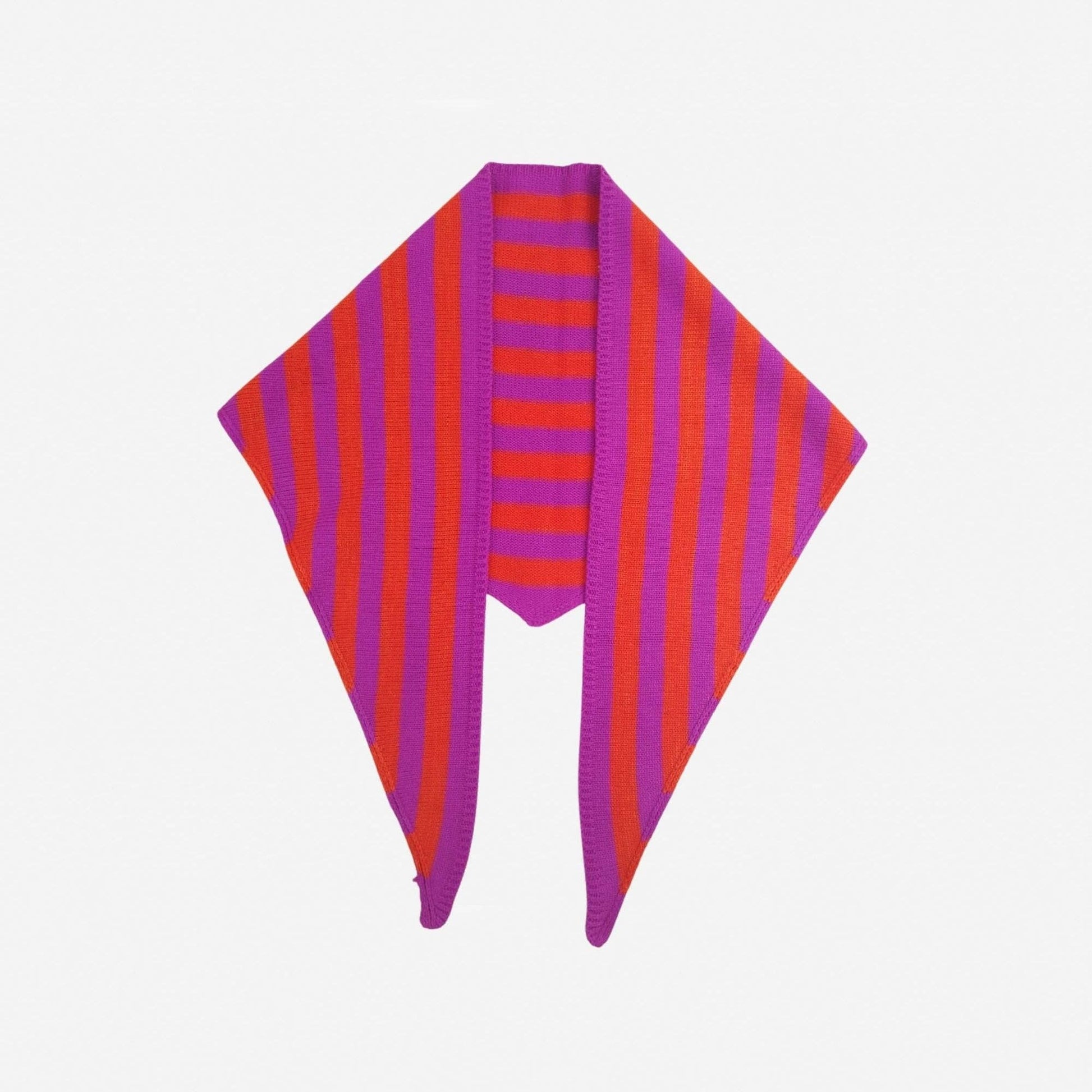 VERLOOP | knits - Simple Stripe Triangle Scarf: Kelly Stone Blue - PMA Store at the Portland Museum of Art, Maine