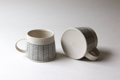 Elizabeth Benotti Ceramics - Herringbone Mug: Black - PMA Store at the Portland Museum of Art, Maine