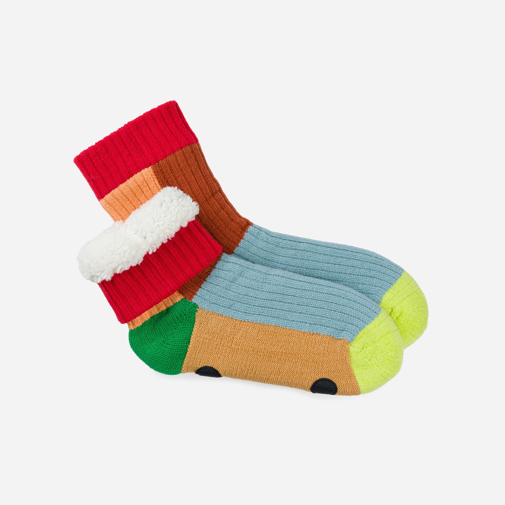 Kaleidoscope Knit House Socks: Olive Cobalt / S/M - W 6-9<br>M 5-7.5 - PMA Store at the Portland Museum of Art, Maine