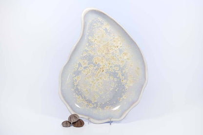 Alison Evans Ceramics - Medium Oyster Plate: Abalone & Tortoise - PMA Store at the Portland Museum of Art, Maine